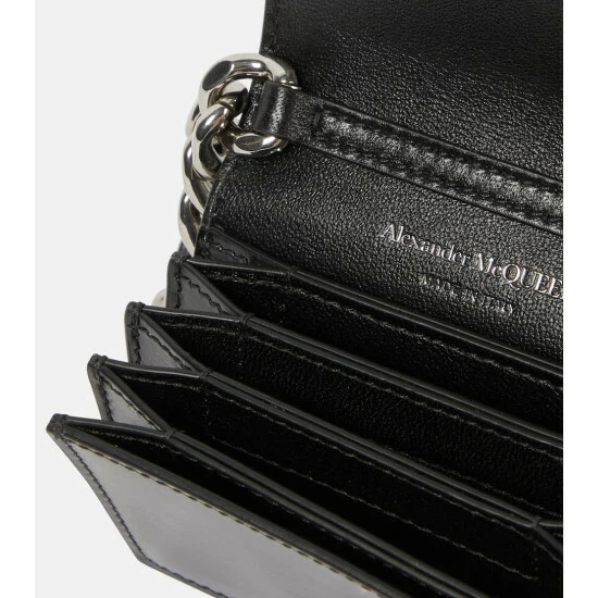 Alexander McQueen Four Ring Micro Leather Wallet On Chain 2 Alexander McQueen Four Ring Micro Leather Wallet On Chain - Image 2