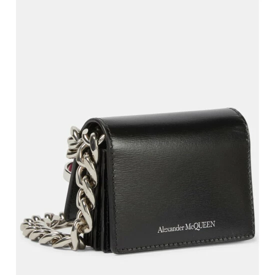 Alexander McQueen Four Ring Micro Leather Wallet On Chain 3 Alexander McQueen Four Ring Micro Leather Wallet On Chain - Image 3