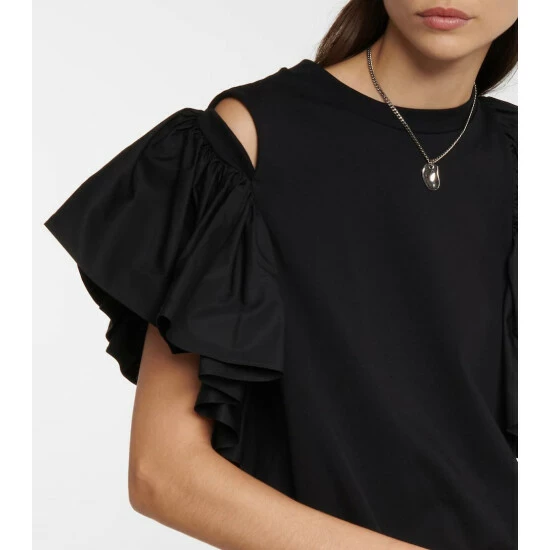 Alexander McQueen Ruffled Cotton Jersey Minidress 3 Alexander McQueen Ruffled Cotton Jersey Minidress - Image 3