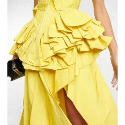 Alexander McQueen Asymmetric Ruffled Faille Gown -Alexander McQueen Sales Store unnamed file 1671