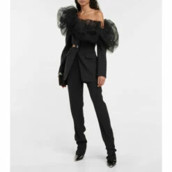 Alexander McQueen Tulle-trimmed Wool And Mohair Blazer Minidress
