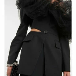 Alexander McQueen Tulle-trimmed Wool And Mohair Blazer Minidress -Alexander McQueen Sales Store unnamed file 1683