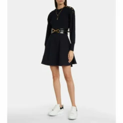 Alexander McQueen Buttoned Wool-blend Minidress