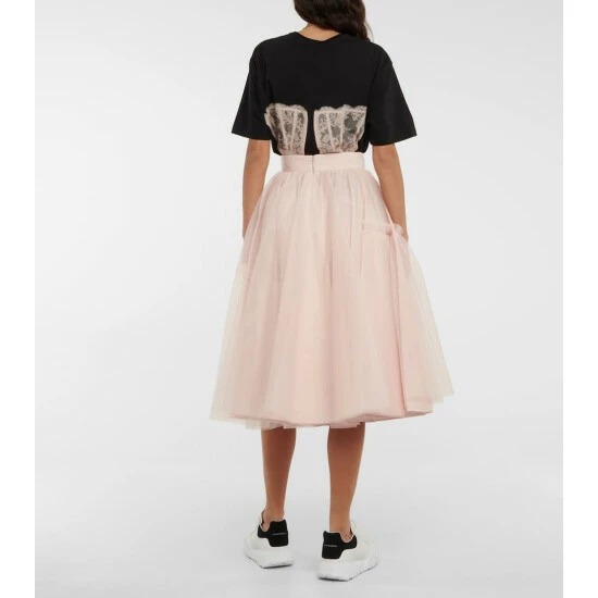 Alexander McQueen Ruffle-trimmed Tulle Midi Skirt 2 Alexander McQueen Ruffle-trimmed Tulle Midi Skirt - Image 2