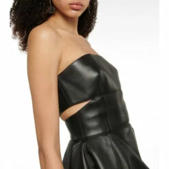 Alexander McQueen Asymmetric Leather Minidress -Alexander McQueen Sales Store unnamed file 1729