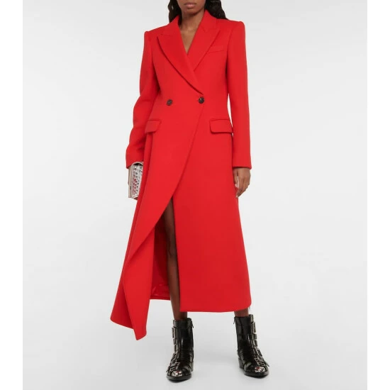 Alexander McQueen Draped Wool Coat 1 Alexander McQueen Draped Wool Coat