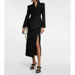 Alexander McQueen Asymmetric Wool And Mohair Blazer