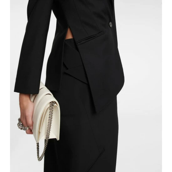 Alexander McQueen Asymmetric Wool And Mohair Blazer 4 Alexander McQueen Asymmetric Wool And Mohair Blazer - Image 4