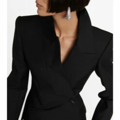 Alexander McQueen Asymmetric Wool And Mohair Blazer 9 Alexander McQueen Asymmetric Wool And Mohair Blazer -Alexander McQueen Sales Store unnamed file 1752