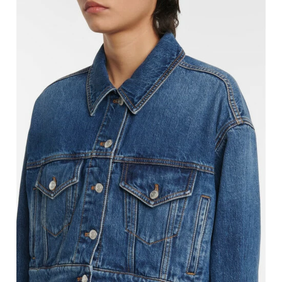 Alexander McQueen Cropped Denim Jacket 3 Alexander McQueen Cropped Denim Jacket - Image 3