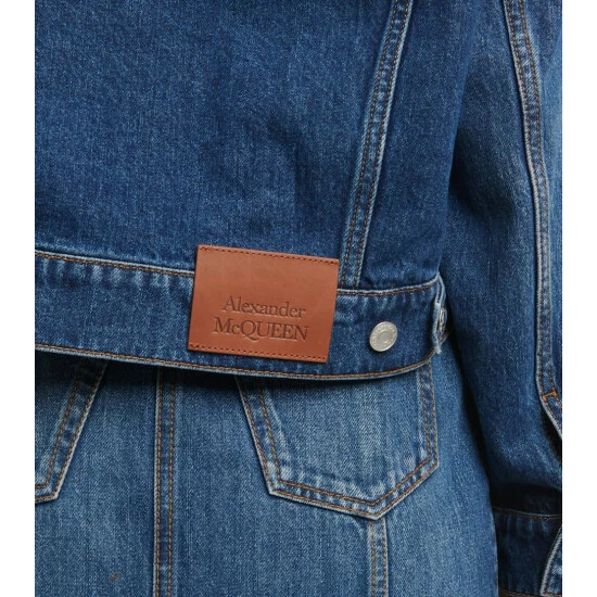 Alexander McQueen Cropped Denim Jacket 4 Alexander McQueen Cropped Denim Jacket - Image 4