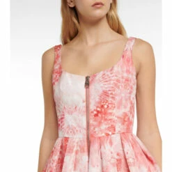 Alexander McQueen Printed Polyfaille Midi Dress -Alexander McQueen Sales Store unnamed file 1767