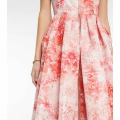 Alexander McQueen Printed Polyfaille Midi Dress -Alexander McQueen Sales Store unnamed file 1768