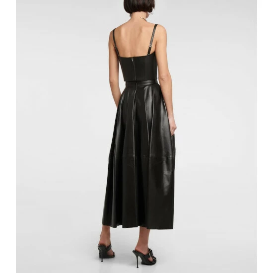 Alexander McQueen Leather Midi Skirt 2 Alexander McQueen Leather Midi Skirt - Image 2