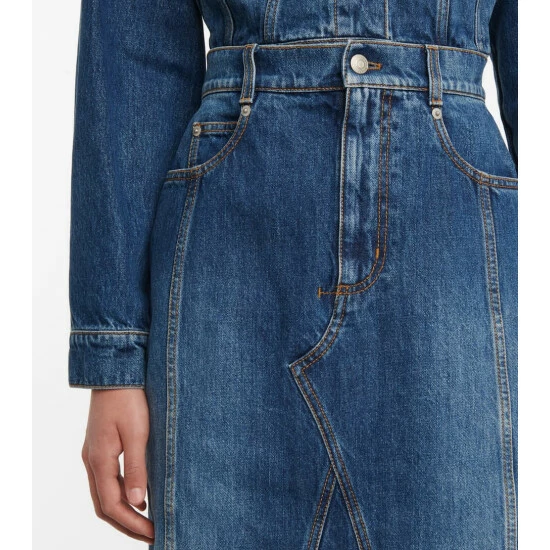 Alexander McQueen Denim Midi Skirt 3 Alexander McQueen Denim Midi Skirt - Image 3