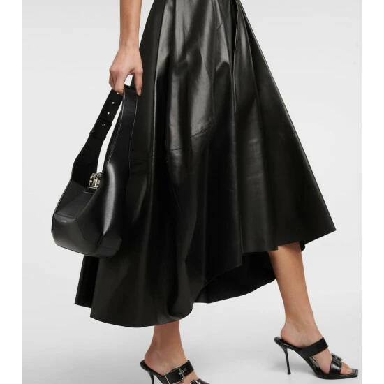 Alexander McQueen Leather Midi Skirt 4 Alexander McQueen Leather Midi Skirt - Image 4