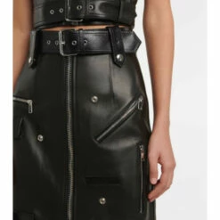 Alexander McQueen Zipped Leather Midi Skirt 5 Alexander McQueen Zipped Leather Midi Skirt -Alexander McQueen Sales Store unnamed file 1838