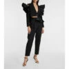 Alexander McQueen Ruffle-trimmed Wool Cropped Blazer