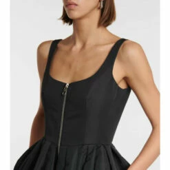 Alexander McQueen Zipped Faille Midi Dress -Alexander McQueen Sales Store unnamed file 1863