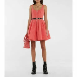 Alexander McQueen Pleated Polyfaille Minidress