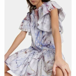 Alexander McQueen Printed Cotton Minidress -Alexander McQueen Sales Store unnamed file 1875