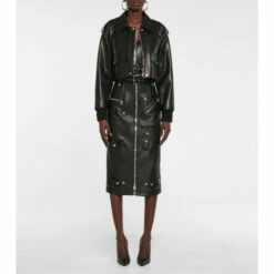 Alexander McQueen Cropped Leather Bustier Top