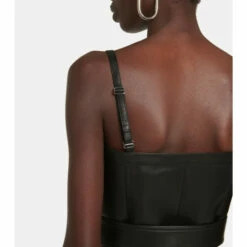 Alexander McQueen Cropped Leather Bustier Top -Alexander McQueen Sales Store unnamed file 1893