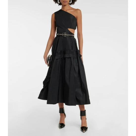 Alexander McQueen One-shoulder Midi Dress 1 Alexander McQueen One-shoulder Midi Dress