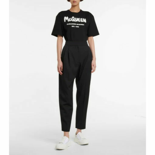 Alexander McQueen Printed Cotton T-shirt -Alexander McQueen Sales Store unnamed file 1943