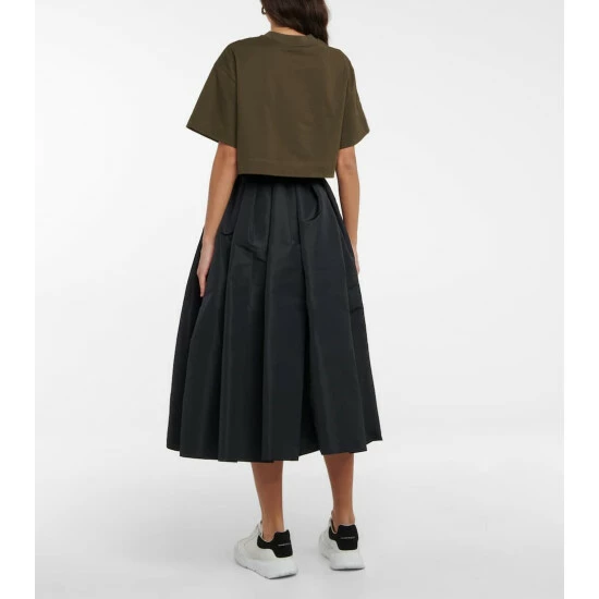 Alexander McQueen Logo Cotton Cropped T-shirt 2 Alexander McQueen Logo Cotton Cropped T-shirt - Image 2