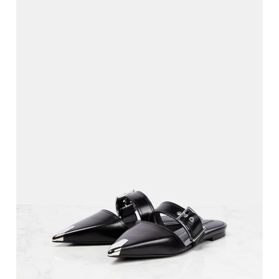 Alexander McQueen Punk Leather Mules 4 Alexander McQueen Punk Leather Mules - Image 4