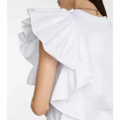 Alexander McQueen Ruffled Cotton Jersey Top -Alexander McQueen Sales Store unnamed file 1971