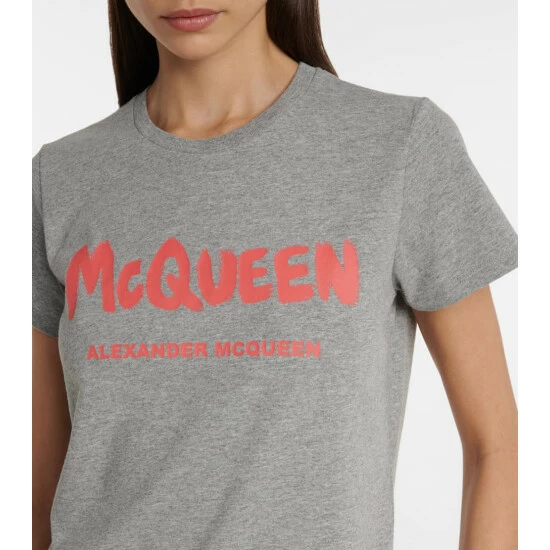 Alexander McQueen Logo-printed Cotton Jersey T-shirt 3 Alexander McQueen Logo-printed Cotton Jersey T-shirt - Image 3
