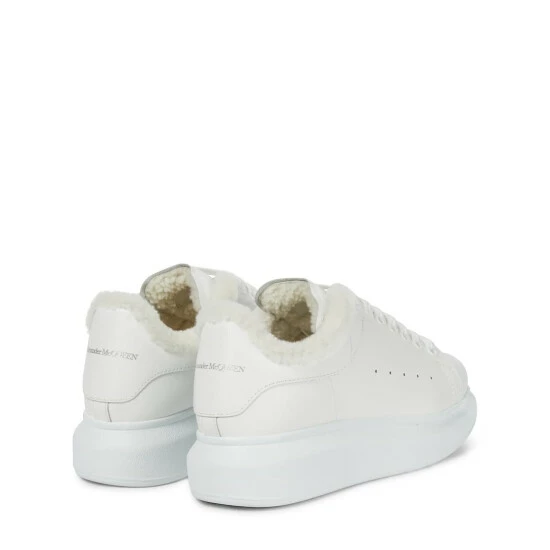 Alexander McQueen Oversized Shearling-trimmed Leather Sneakers 2 Alexander McQueen Oversized Shearling-trimmed Leather Sneakers - Image 2