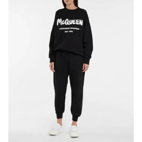 Alexander McQueen Logo Cotton Sweatpants 1 Alexander McQueen Logo Cotton Sweatpants
