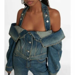 Alexander McQueen Off-shoulder Denim Jacket -Alexander McQueen Sales Store unnamed file 2