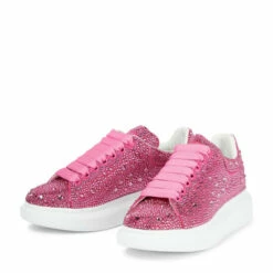 Alexander McQueen Crystal-embellished Leather Sneakers -Alexander McQueen Sales Store unnamed file 2020