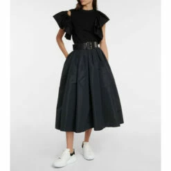 Alexander McQueen Ruffled Cotton Jersey Top