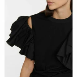 Alexander McQueen Ruffled Cotton Jersey Top -Alexander McQueen Sales Store unnamed file 2024