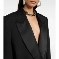 Alexander McQueen Cropped Wool Tuxedo Blazer -Alexander McQueen Sales Store unnamed file 206