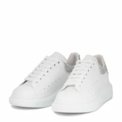 Alexander McQueen Glitter-trimmed Leather Sneakers -Alexander McQueen Sales Store unnamed file 2077