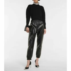 Alexander McQueen High-rise Leather Pants