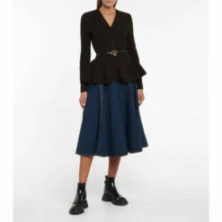 Alexander McQueen Wool And Cashmere Peplum Cardigan