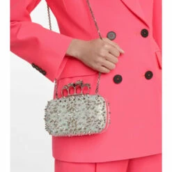 Alexander McQueen Skull Four Ring Embellished Clutch