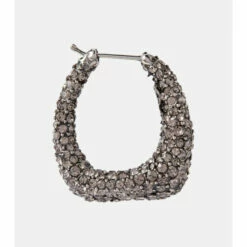 Alexander McQueen Molten Embellished Hoop Earrings