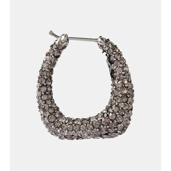 Alexander McQueen Molten Embellished Hoop Earrings 1 Alexander McQueen Molten Embellished Hoop Earrings