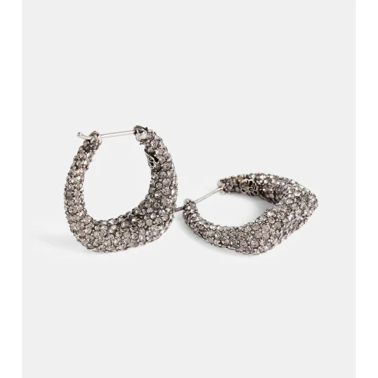 Alexander McQueen Molten Embellished Hoop Earrings 3 Alexander McQueen Molten Embellished Hoop Earrings - Image 3