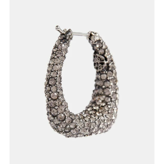 Alexander McQueen Molten Embellished Hoop Earrings 4 Alexander McQueen Molten Embellished Hoop Earrings - Image 4