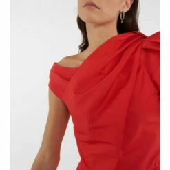 Alexander McQueen Asymmetric Cotton And Faille Peplum Top -Alexander McQueen Sales Store unnamed file 2207