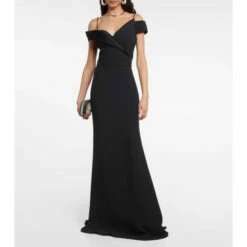 Alexander McQueen Off-shoulder Crêpe Gown